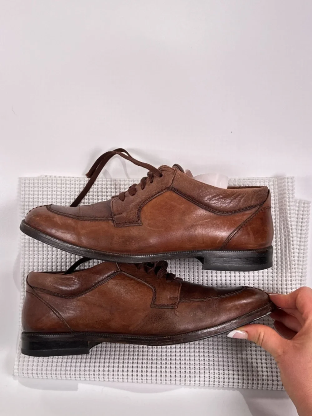 Mezlan Brown Leather Moc Toe Oxford Lace Up Vibram Sole Mens 7 M
